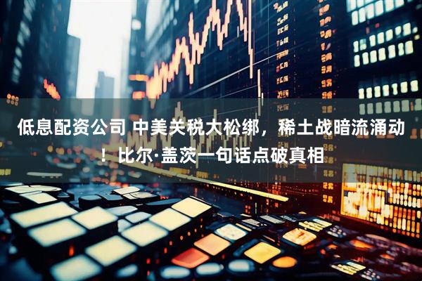 低息配资公司 中美关税大松绑，稀土战暗流涌动！比尔·盖茨一句话点破真相